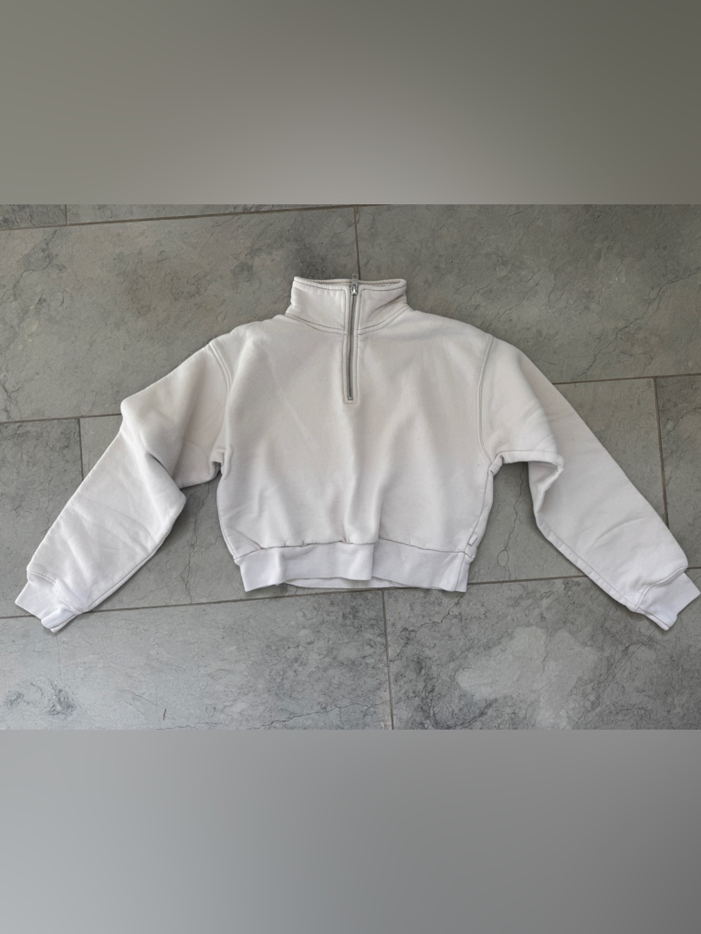 TNA Cropped cream Half-Zip Women's Sweatshirt